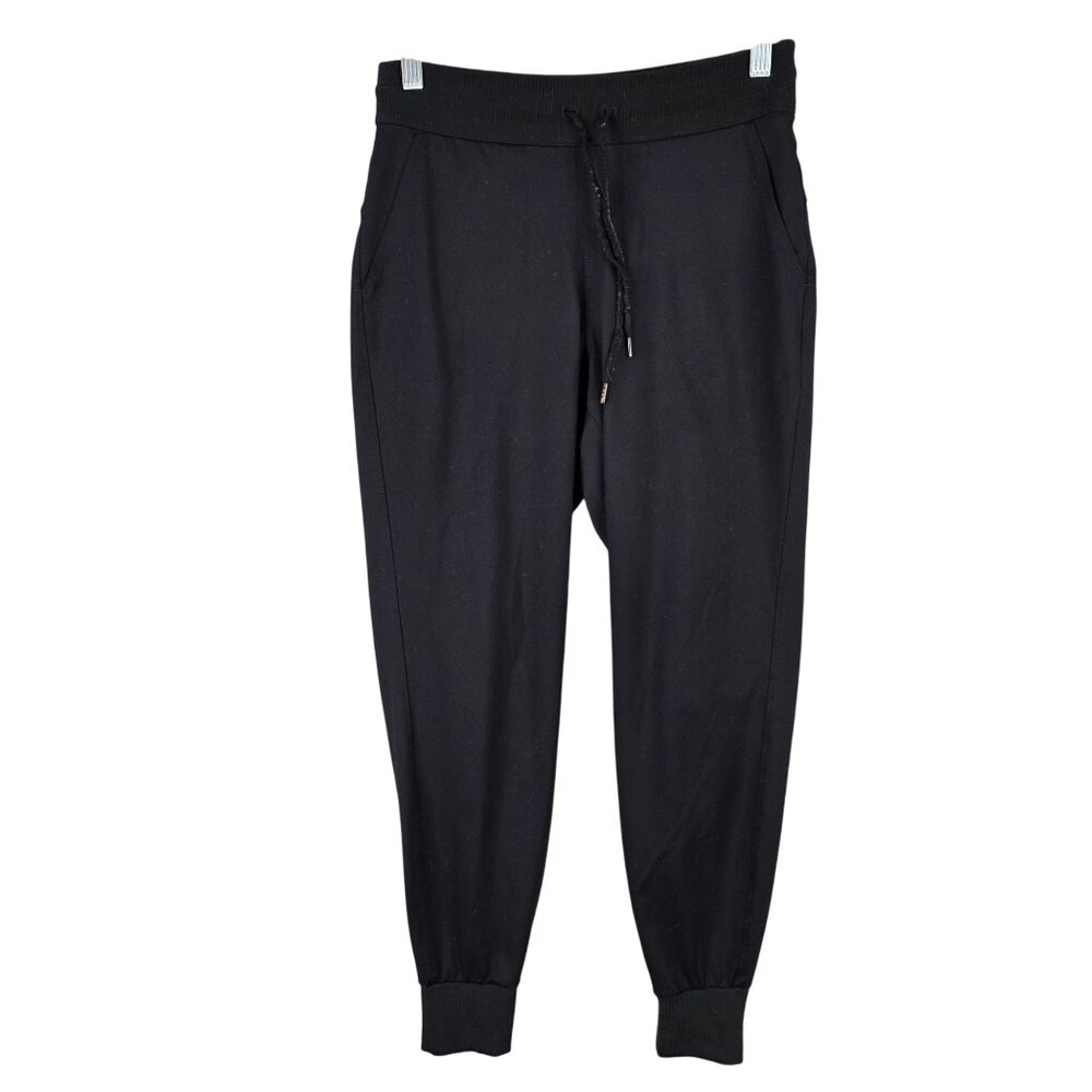 Womens Athleta Black Jogger Pants Polyester Stretch Drawstring Waistband Size XS